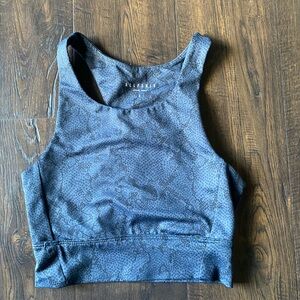 anthropologie allfenix navy snake racerback long sports bra women’s small